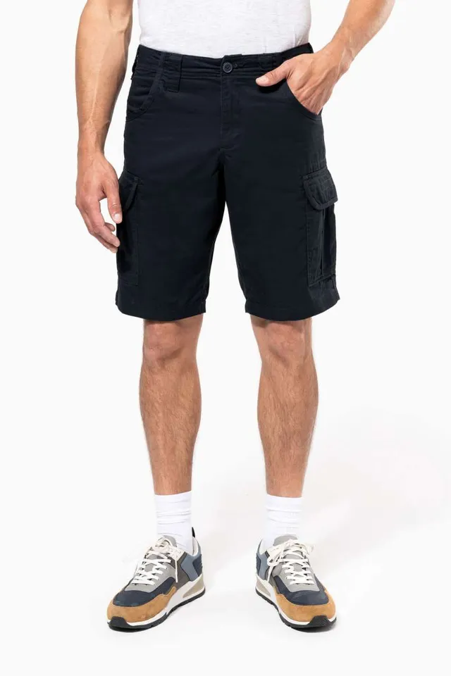 Kariban férfi Sokzsebes bermuda Short nadrág (K766), modellen