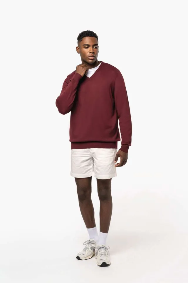 Kariban férfi V-nyakú pulóver (K965), modellen