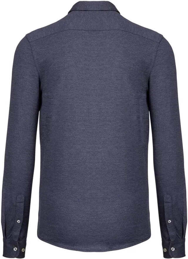 Kariban hosszú ujjú Jacquard férfi ing (K507), Jacquard Blue (kék) színben