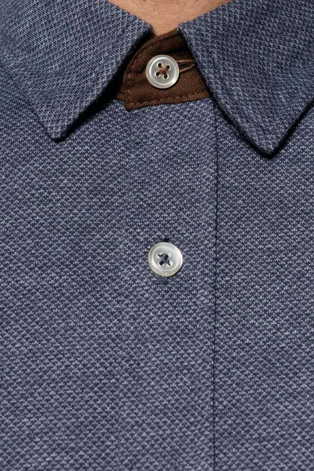 Kariban hosszú ujjú Jacquard férfi ing (K507), modellen