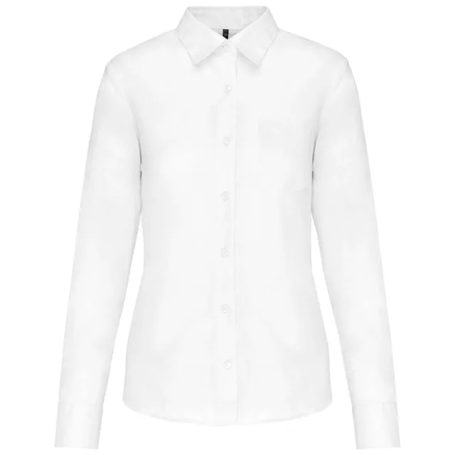 Kariban Jessica - női hosszú ujjú könnyen kezelhető Polycotton poplin ing (K549)