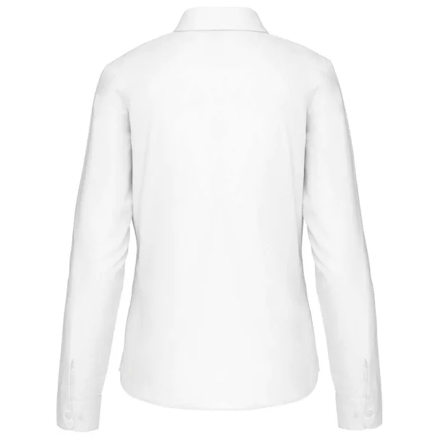 Kariban Jessica - női hosszú ujjú könnyen kezelhető Polycotton Poplin ing (K549), Fehér színben