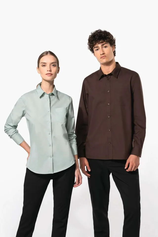 Kariban Jofrey - férfi hoszú ujjú könnyen kezelhető Polycotton poplin ing (K545), modellen