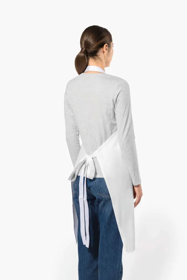 Kariban magas hőfokon mosható Polycotton kötény (K8010), modellen
