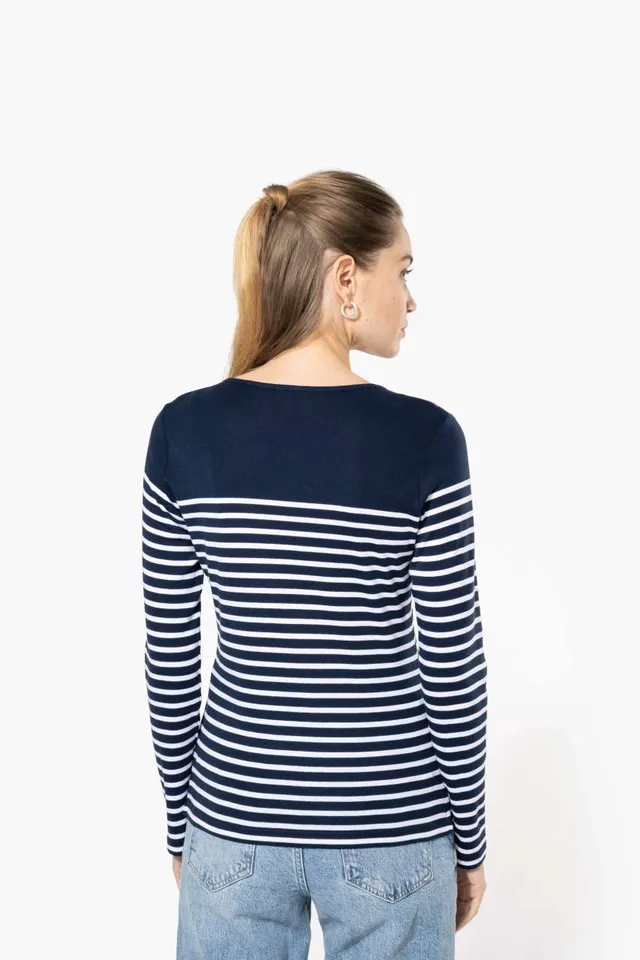 Kariban női hosszú ujjú Breton csíkos felső (K386), modellen