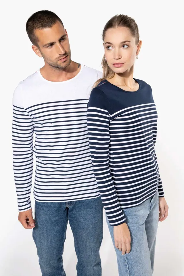 Kariban női hosszú ujjú Breton csíkos felső (K386), modellen