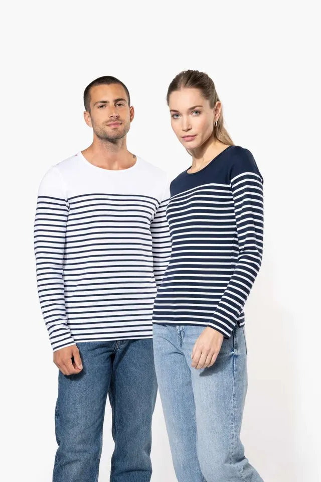 Kariban női hosszú ujjú Breton csíkos felső (K386), modellen