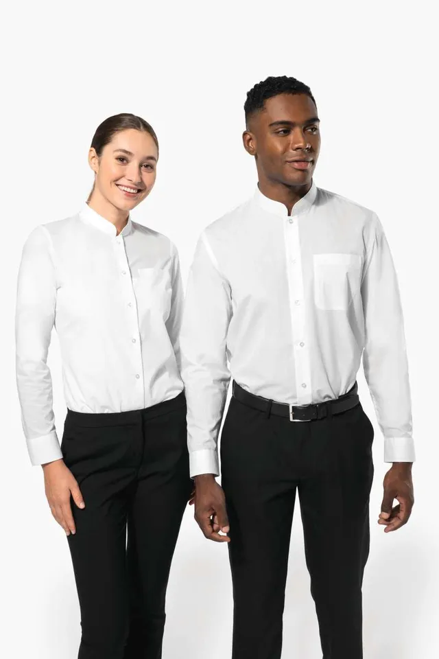 Kariban női hosszú ujjú ing Mandarin gallérral (K514), modellen