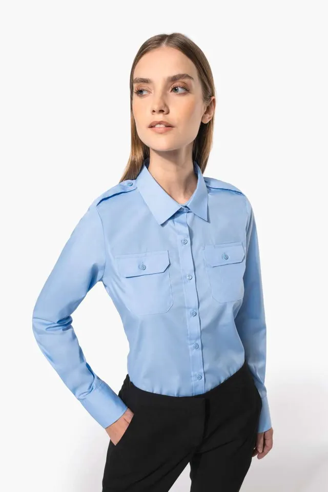 Kariban női hosszú ujjú pilóta ing (K506), modellen