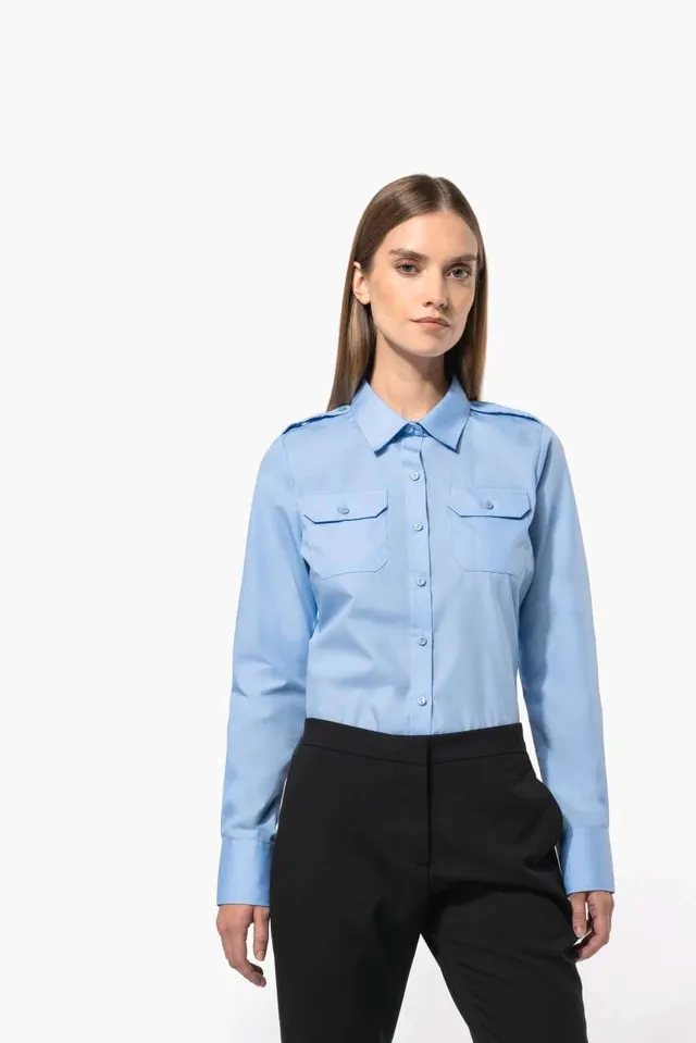 Kariban női hosszú ujjú pilóta ing (K506), modellen