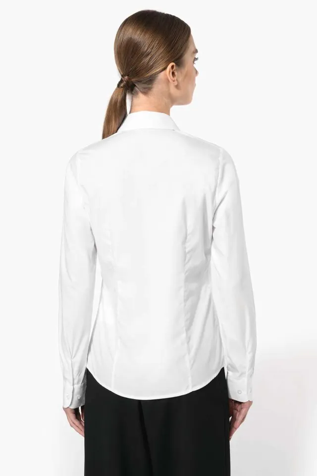 Kariban női hosszú ujjú poplin ing (K510), modellen