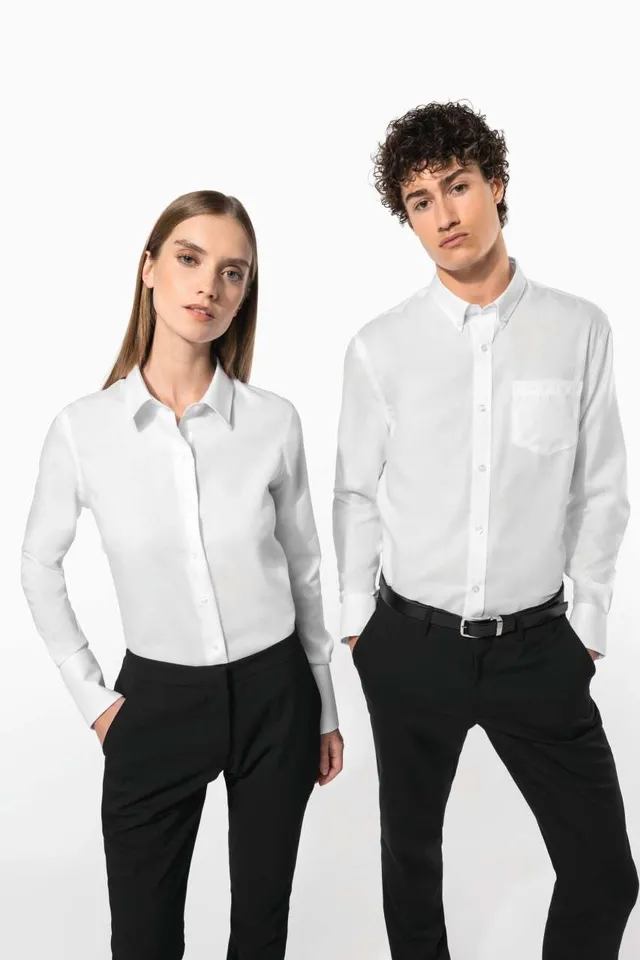 Kariban női hosszú ujjú prémium vasalásmentes ing (K538), modellen