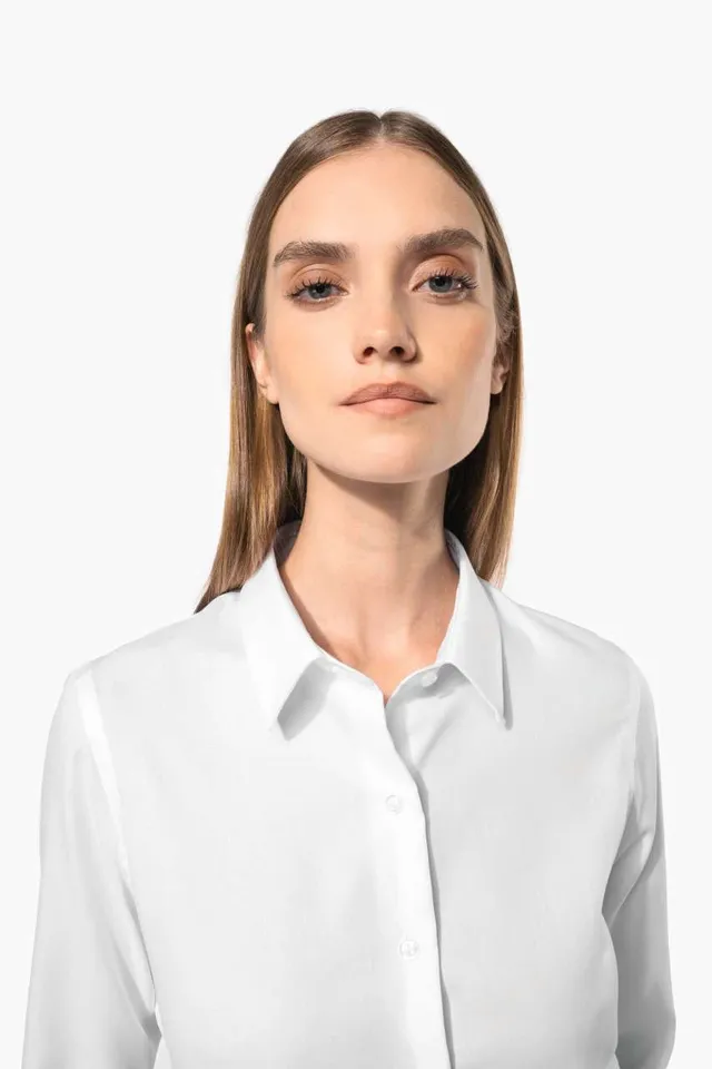 Kariban női hosszú ujjú prémium vasalásmentes ing (K538), modellen