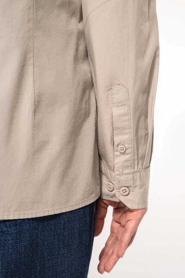Kariban női hosszú ujjú Safari ing (K591), modellen