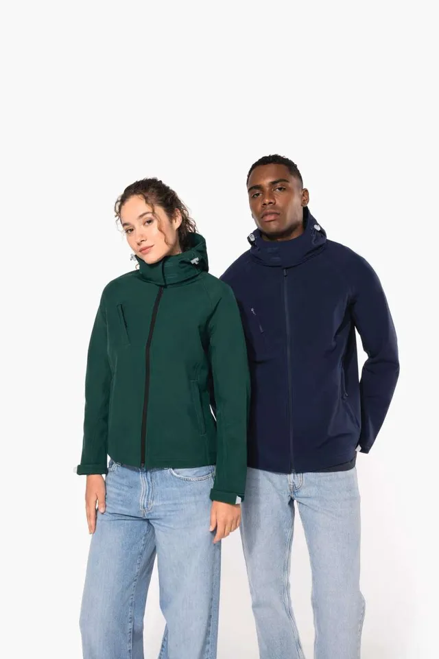 Kariban női kapucnis softshell kabát (K414), modellen