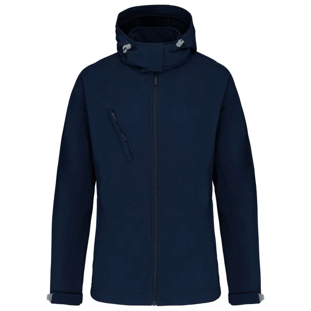 Kariban női kapucnis softshell kabát (K414), Sötétkék színben