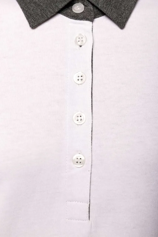 Kariban női kéttónusú jersey galléros póló (K261), modellen