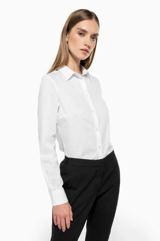 Kariban női Poplin Easy Care Polycotton ing (K584), modellen