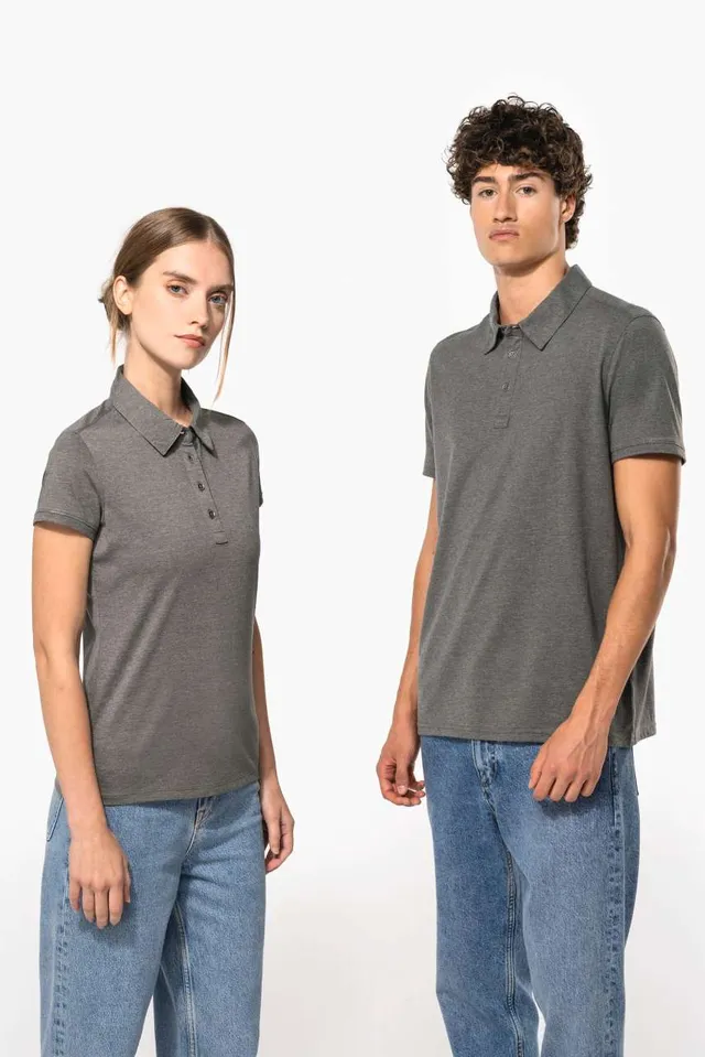 Kariban női rövid ujjú jersey galléros póló (K263), modellen