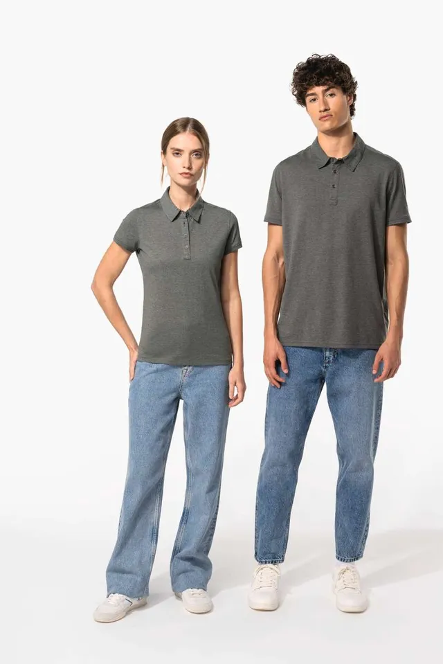 Kariban női rövid ujjú jersey galléros póló (K263), modellen