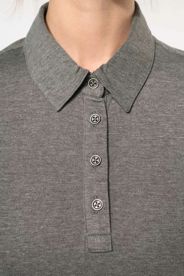 Kariban női rövid ujjú jersey galléros póló (K263), modellen