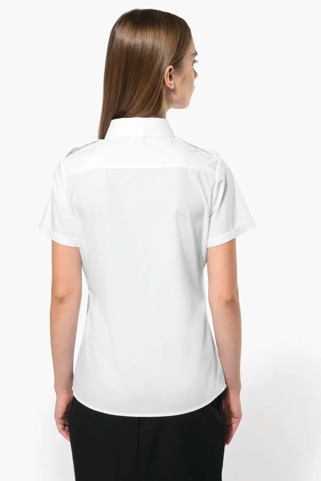 Kariban női rövid ujjú pilóta ing (K504), modellen