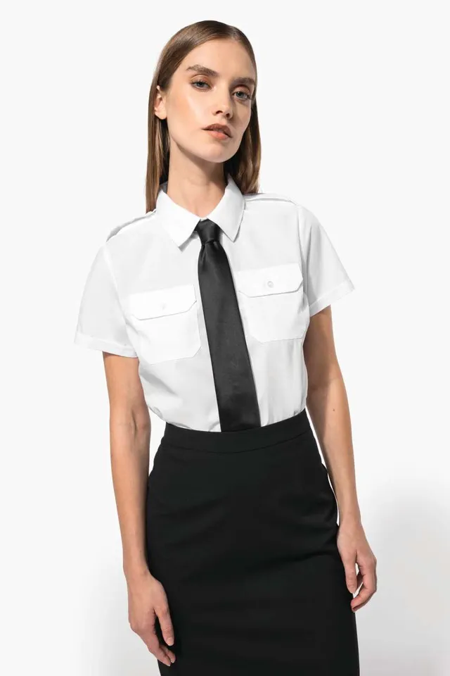 Kariban női rövid ujjú pilóta ing (K504), modellen