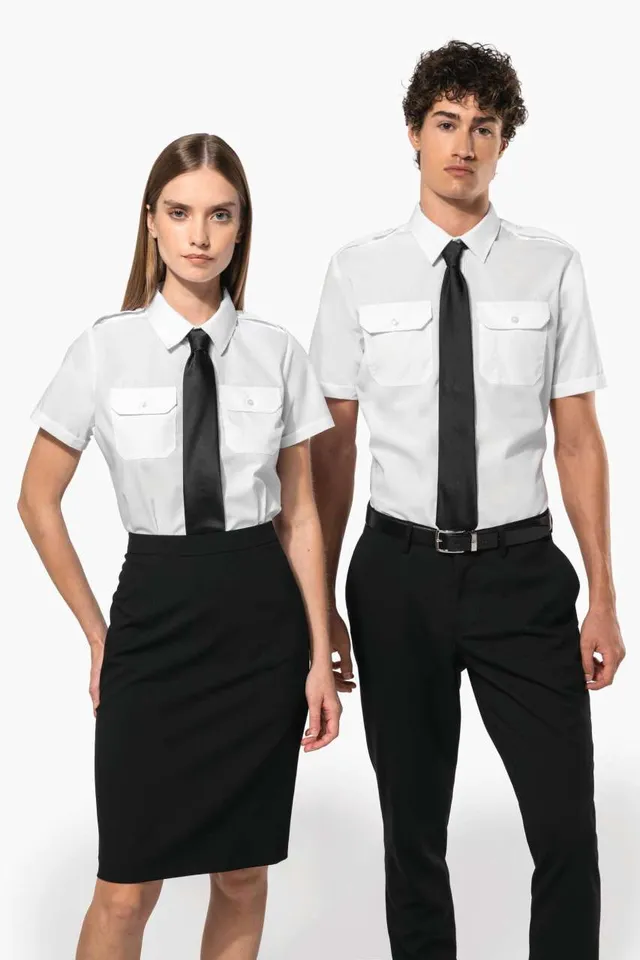 Kariban női rövid ujjú pilóta ing (K504), modellen