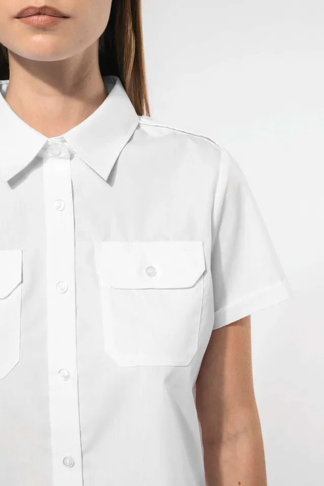 Kariban női rövid ujjú pilóta ing (K504), modellen