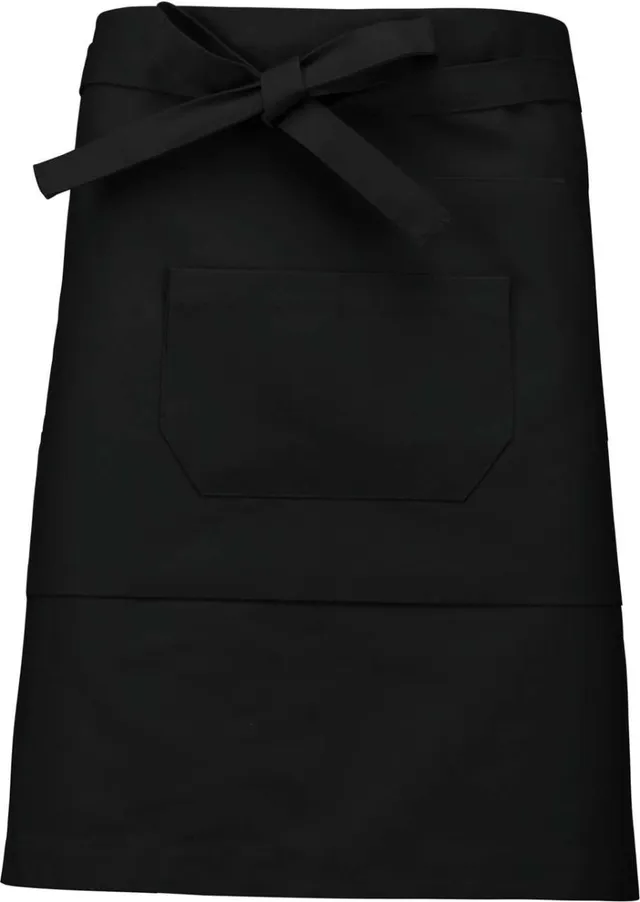 Kariban Polycotton középhosszú kötény (K899), Fekete színben