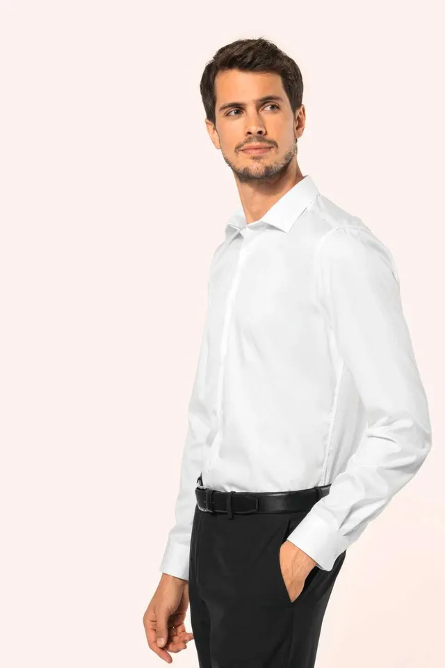 Kariban Premium férfi hosszú ujjú twill ing (PK506), modellen