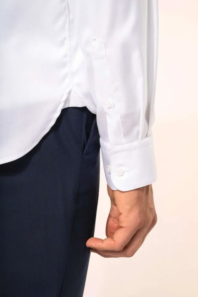 Kariban Premium férfi Pinpoint oxford hosszú ujjú ing (PK502), modellen