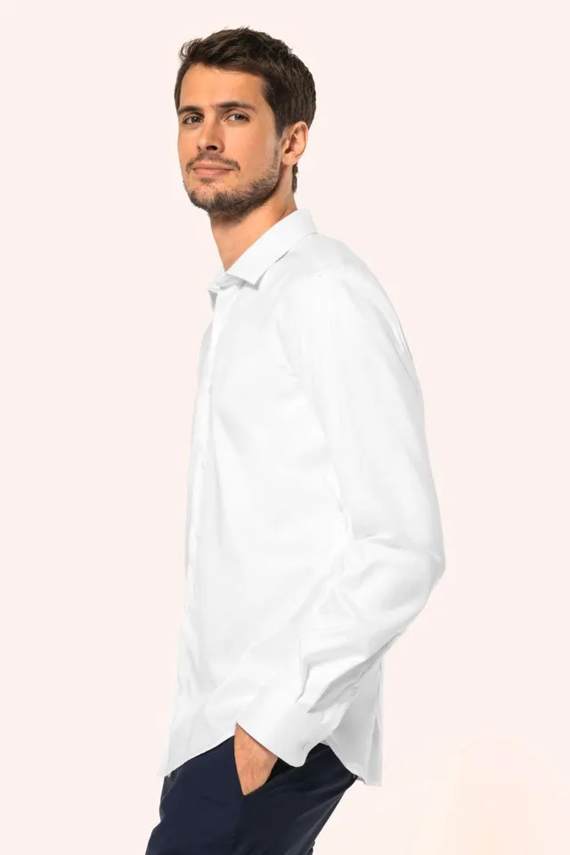 Kariban Premium férfi Pinpoint oxford hosszú ujjú ing (PK502), modellen