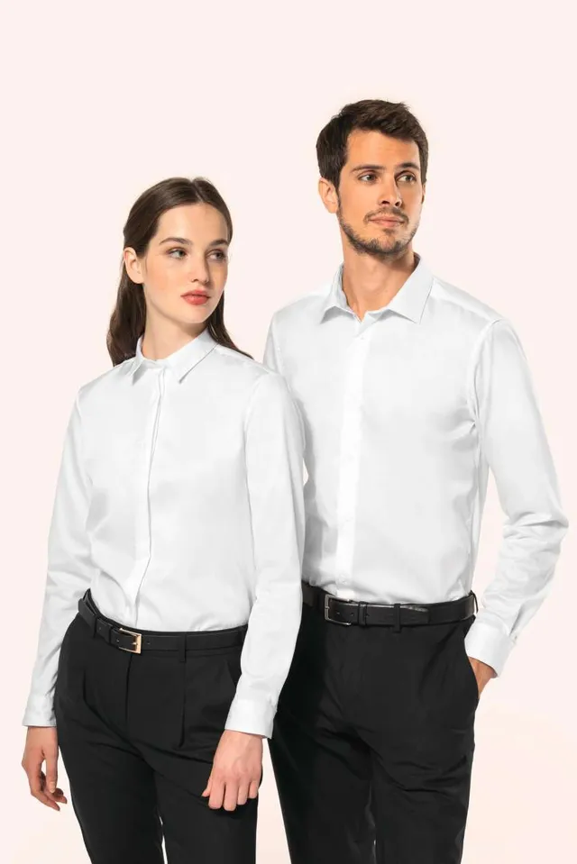 Kariban Premium női hosszú ujjú twill ing (PK507), modellen