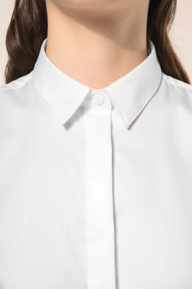 Kariban Premium női hosszú ujjú twill ing (PK507), modellen