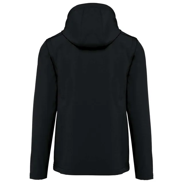 Kariban uniszex 3 rétegű softshell kapucnis kabát levehető ujjakkal (K422), Fekete színben