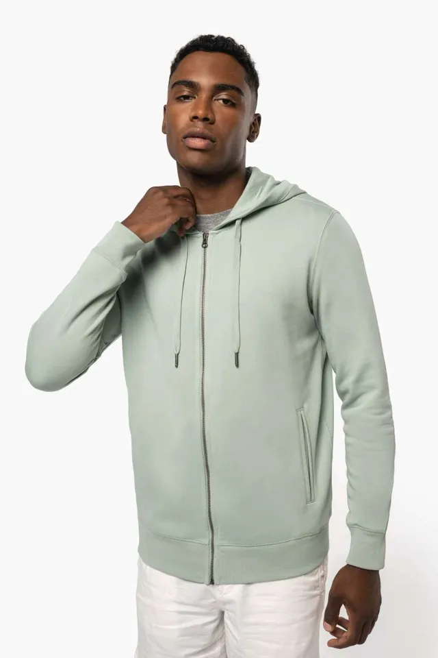 Kariban uniszex French Terry cipzáras kapucnis pulóver (K4008), modellen