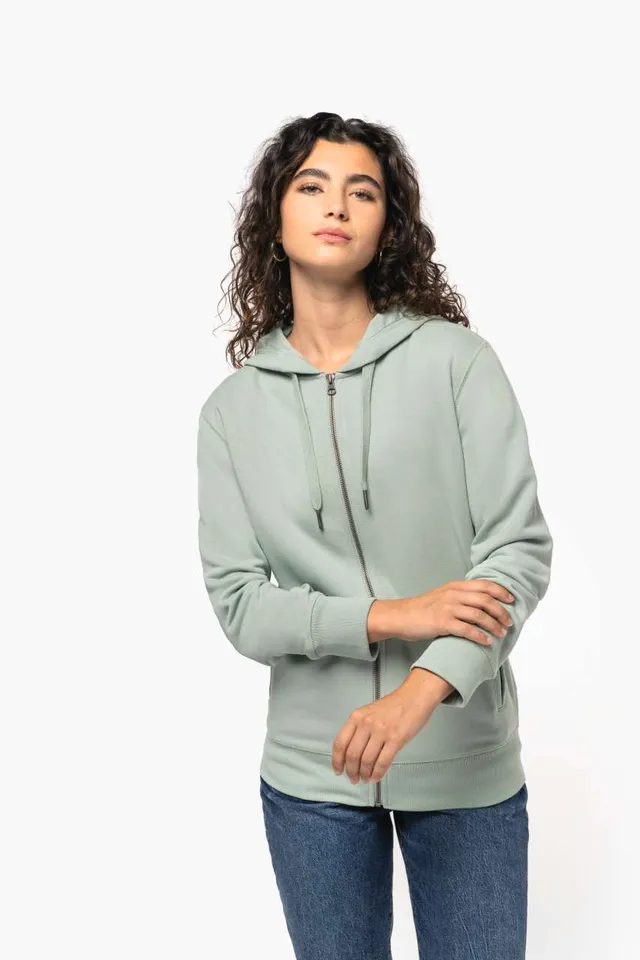 Kariban uniszex french terry cipzáras kapucnis pulóver (K4008), modellen