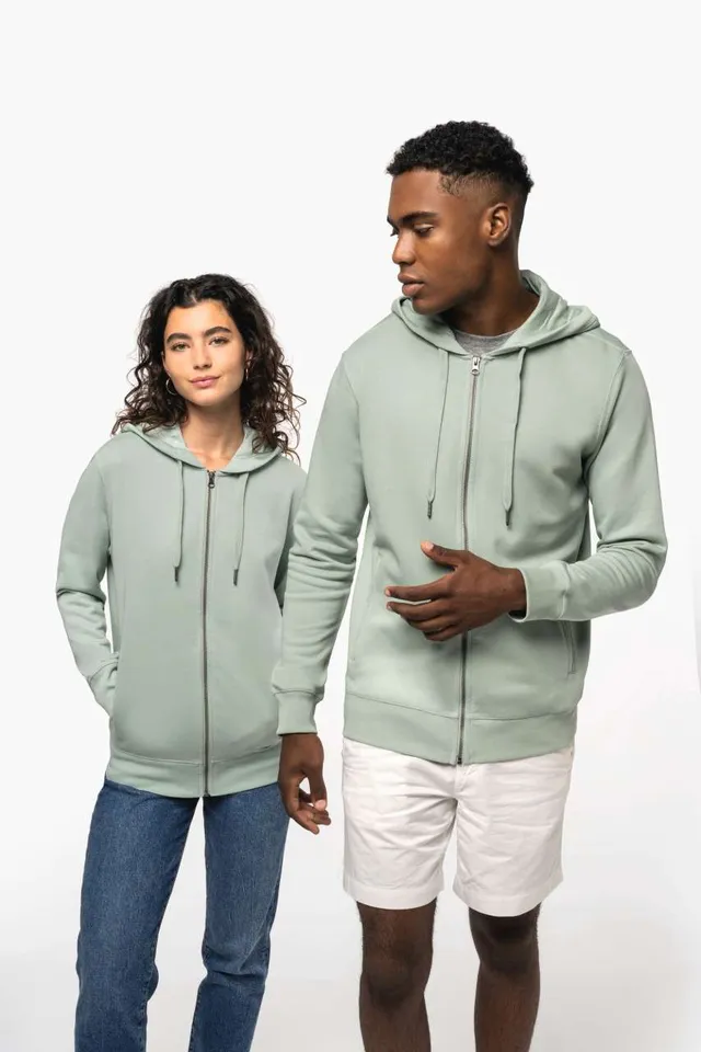 Kariban uniszex french terry cipzáras kapucnis pulóver (K4008), modellen