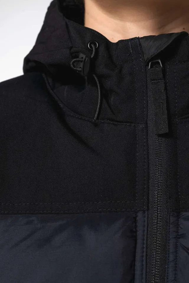 Kariban uniszex két színű bélelt kapucnis kabát (K6163), modellen