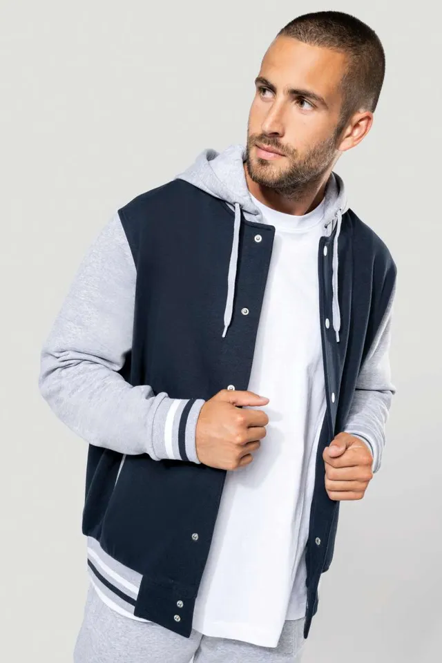 Kariban uniszex Teddy kabát kapucnival (K4003), modellen