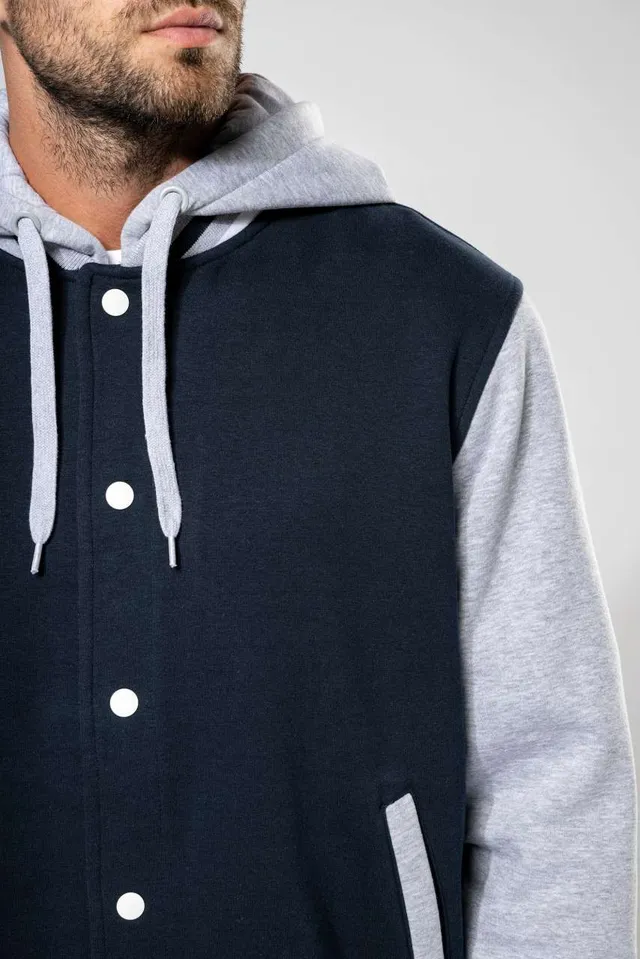 Kariban uniszex Teddy kabát kapucnival (K4003), modellen