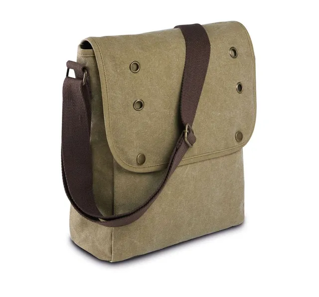 Kimood pamutvászon válltáska (KI0302), Vintage Khaki (zöld) színben