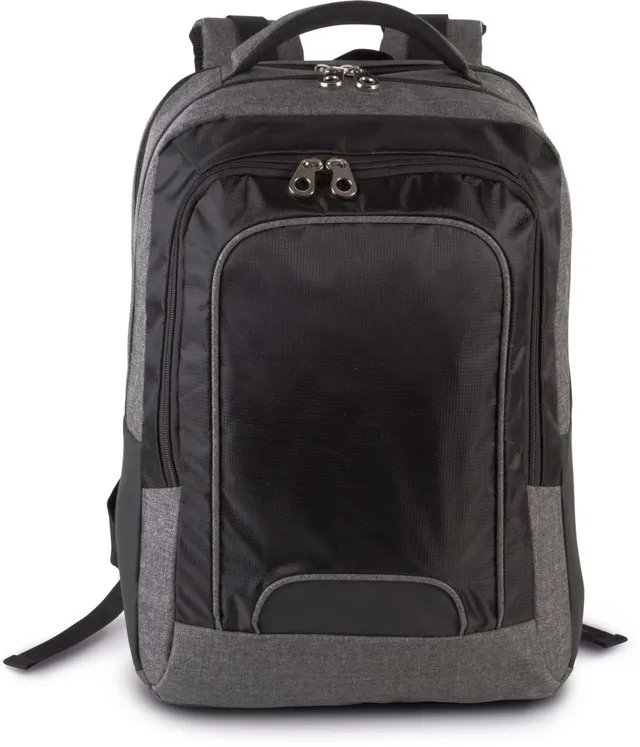 Kimood üzleti Laptop hátizsák (KI0142), Melírozott sötétszürke/Fekete színben
