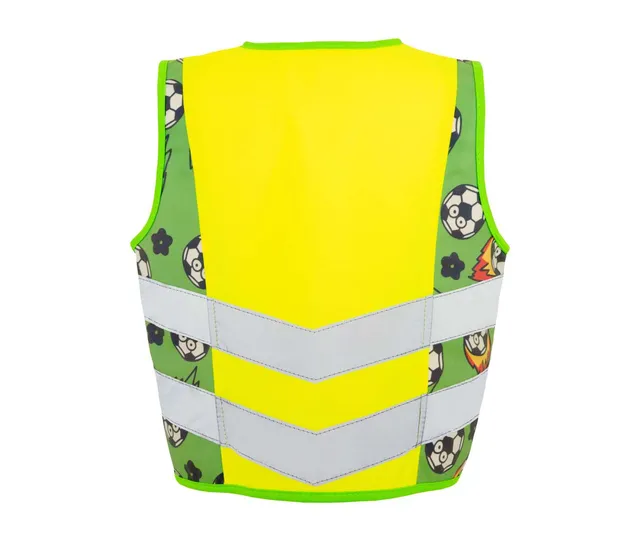 Korntex gyermek biztonsági mellény (ACTION), Hi-Vis Yellow/Soccer (sárga) színben