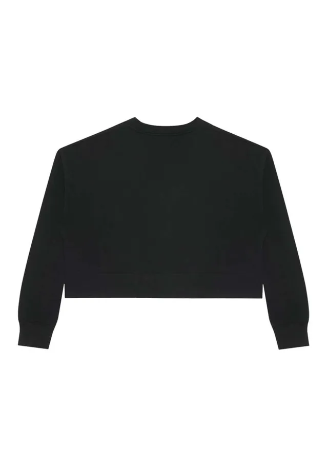 Lane Seven Womens Relaxed crop Crewneck női pulóver (LS88004), Fekete színben