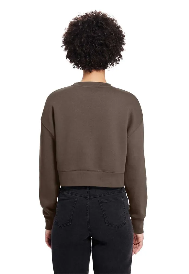Lane Seven Womens Relaxed crop Crewneck női pulóver (LS88004), modellen