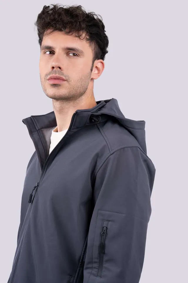 Legend Classics férfi 3 rétegű levehető kapucnis softshell dzseki (LE820), modellen