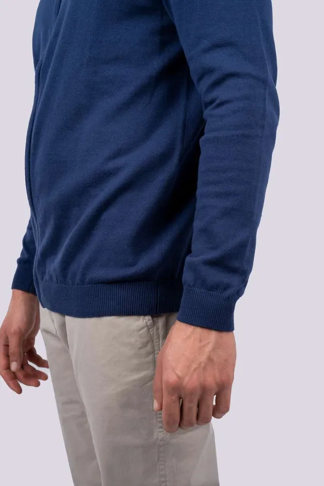 Legend Classics férfi végig cipzáras finomkötött pamut kardigán (LE970), modellen