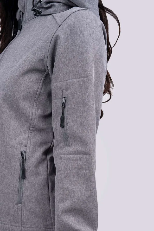 Legend Classics női 3 rétegű levehető kapucnis softshell dzseki (LE821), modellen